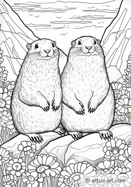 Page de coloriage de marmottes